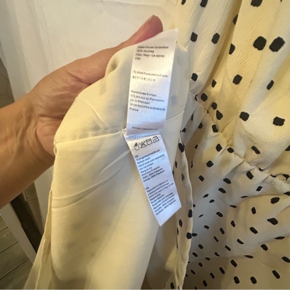 Amuse Society Cream Polka Dot Flutter Sleeve Midi Dress – Size L - Picture 9 of 10